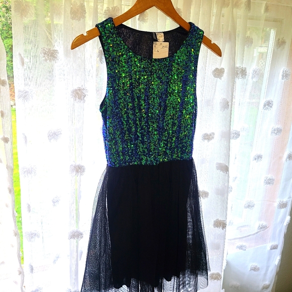 H&M DIVIDED Sequin tulle cocktail dress